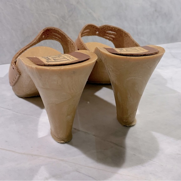 Vintage Italian leather heeled sandals size 7.5 - Picture 4 of 8